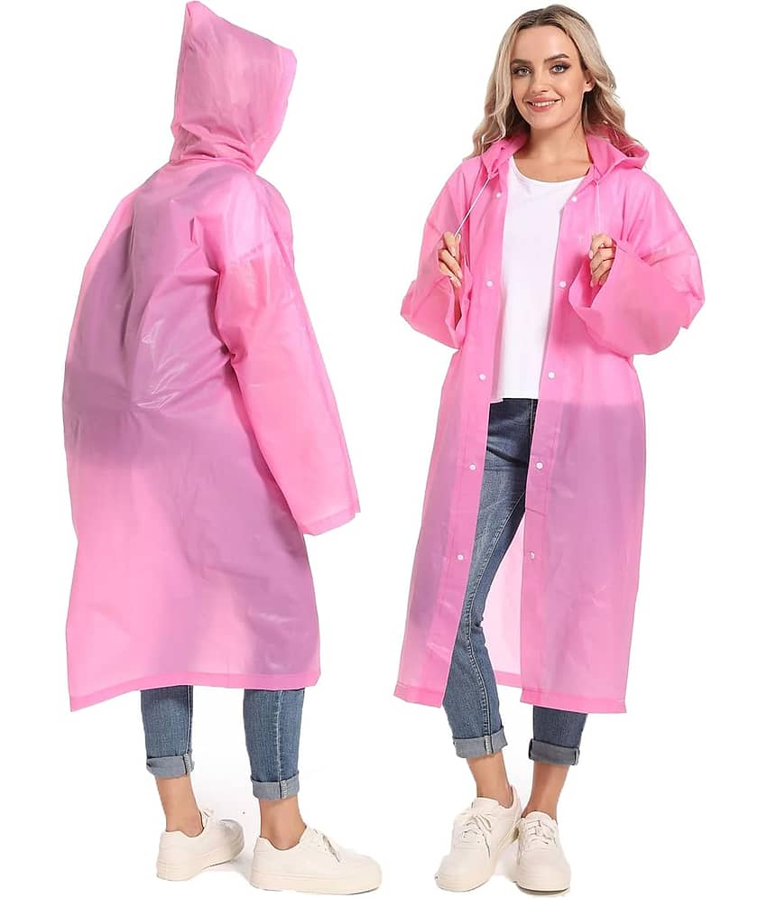 Infispace Nylon Long Raincoat - Pink
