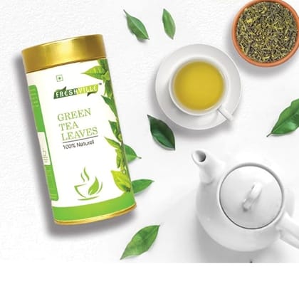 Freshville Green Tea Leaves Tin | Pure & Natural | Green Tea Loose Leaf Enriched With Anti-Oxidants | Premium Green Tea (50gm,100g).3 Month Pack