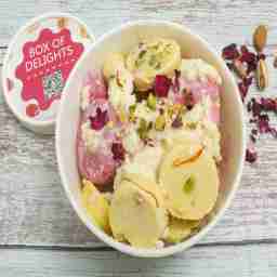 Kesaria gulab kulfa sundae