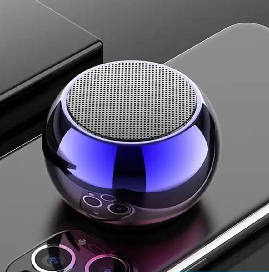 Mini Boost 4 Bluetooth Speaker 4D Mini Electroplating Round Steel Speaker - Multicolor - Pack of 1
