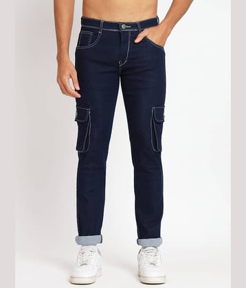 RAGZO Regular Fit Cuffed Hem Men's Jeans - Navy Blue ( Pack of 1 )