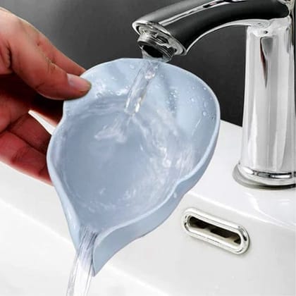 SOAP HOLDER LEAF-SHAPE SELF DRAINING SOAP DISH HOLDER, WITH SUCTION CUP SOAP DISH SUITABLE FOR SHOWER, BATHROOM, KITCHEN SINK PACK OF 2