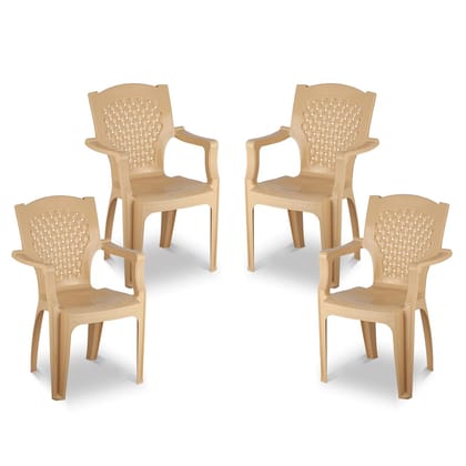 MAHARAJA Heritage for Home,Office | Comfortable | ArmRest | Bearing Capacity Upto 200Kg Plastic Outdoor Chair