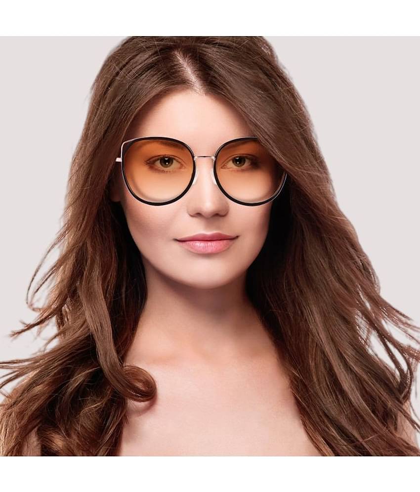 Peter Jones Gold Oversized Sunglasses ( Pack of 1 )