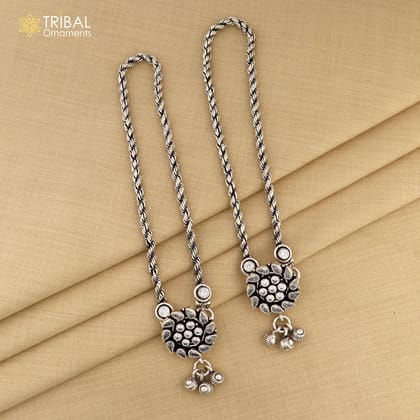 10.5 " 925 sterling silver flower design stone anklets foot bracelet ,ankle bracelet jewelry ank677