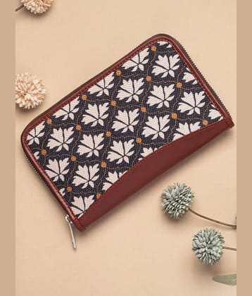 Zouk - Jute Black Women's Zip Around Wallet ( Pack of 1 )