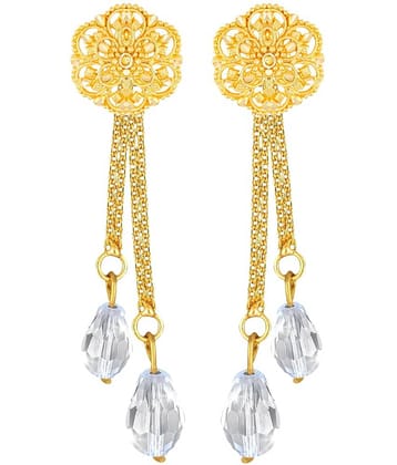 Vighnaharta Golden Drop Earrings ( Pack of 1 )