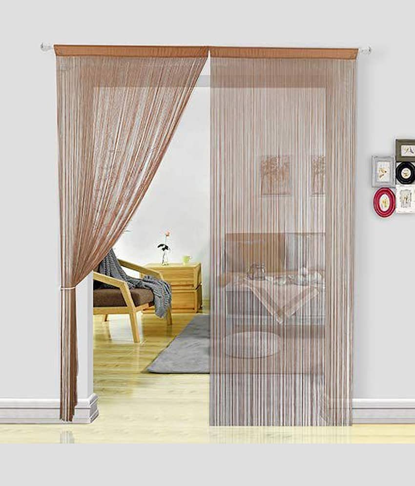 YUTIRITI - Brown Pack of 2 Polyester Door Curtain (3 ft X 9 ft)