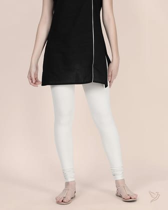 Cotton Churidar Legging - Ivory Snow-S / Ivory Snow