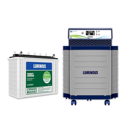 Luminous Inverter & Battery Combo with Tall Tubular Trolley Optimus 1250 Sine Wave Inverter, SC 18060 150 Ah (Blue)
