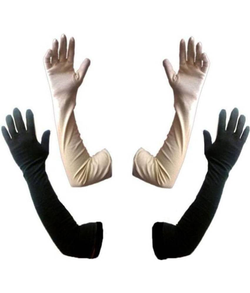 Tahiro Beige & Black Full Arm Sleeves Gloves - Pack Of 1