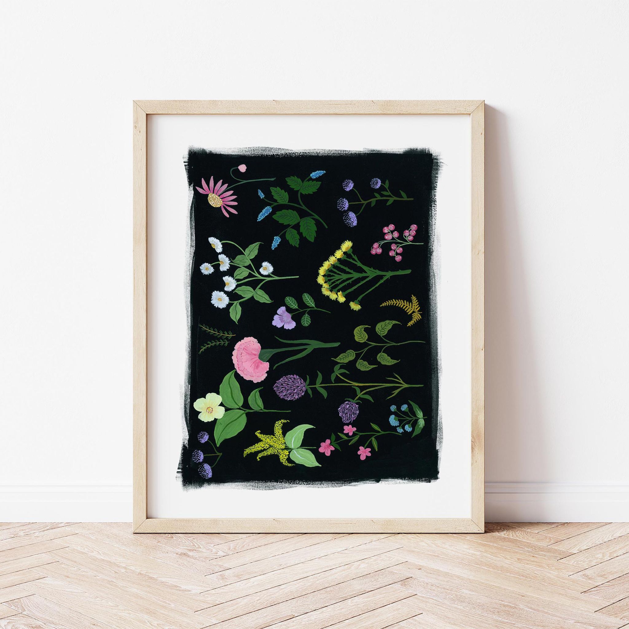 Wildflowers Wall Art Frame-8x10 inches / White Frame