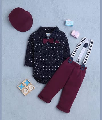 BUMZEE Pack of 1 Baby Boys Cotton T-Shirt & Dungarees Set ( Navy Blue )