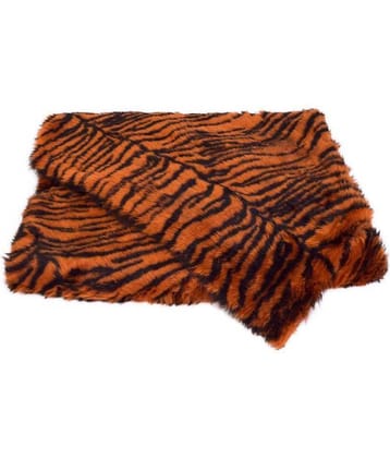 Fur Cloth color brown tiger print , Size 38 " x 34" , 2 Cms soft Hair Length Used For Dresses, Soft Toys Making, Jackets Etc