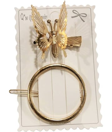 La Belleza - Gold Women's Hair Clip ( Pack of 2 )