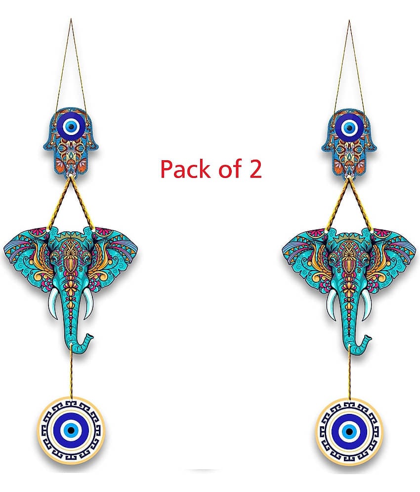 Positive Vibe Lifestyle Traditional Door Hanging 1 ft Multi ( Pack of 2 )