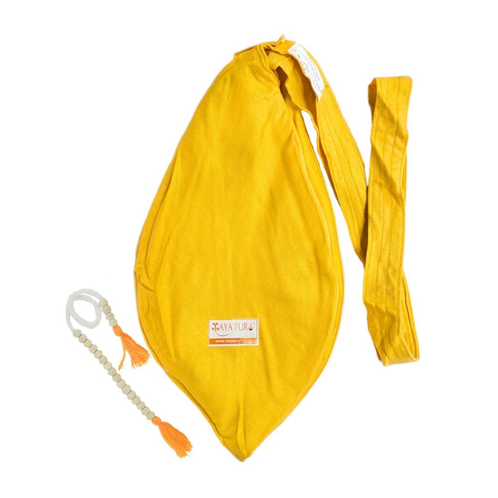 MAYAPURI Pure Soft Silk Cotton Japa Mala Bag or Gomukhi Japa/Chanting/Beads Bag with Zip Pocket and Sakshi Mala Counter (Pineapple Yellow) - Pooja Needs | Buy online on ZillyBuy