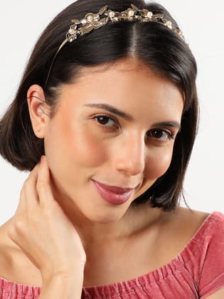 Gold Plated Designer Hairband-Hair Accessory
