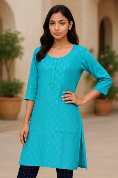 Ocean Mist Cotton Kurti for Women