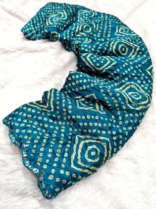 Bandhani print in moss silk