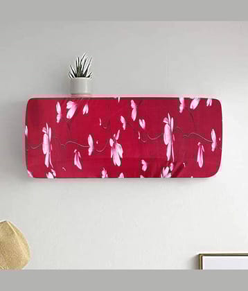 Single Polyester Blend Maroon AC Cover for (1.5 to 2) Ton Split AC