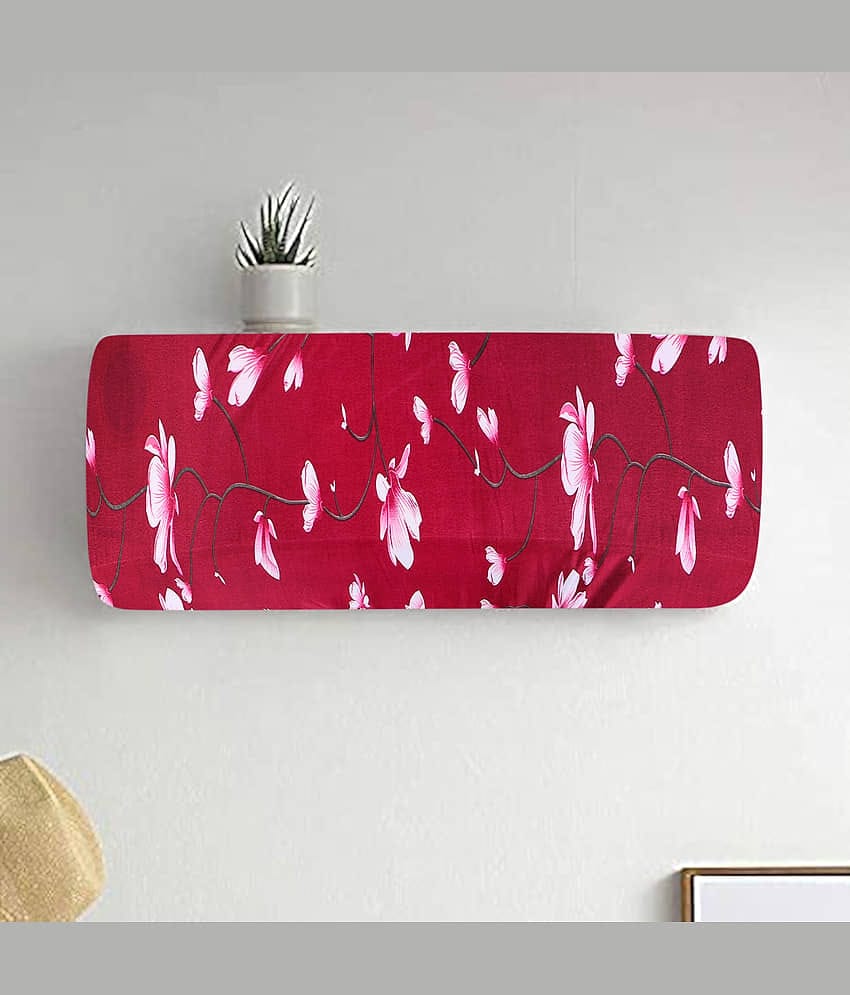 Single Polyester Blend Maroon AC Cover for (1.5 to 2) Ton Split AC