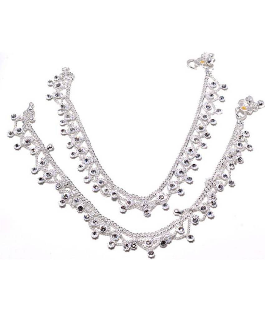 Jewar Anklet Silver Plated Payal Jewelry 54330
