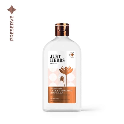 Just Herbs Ultra Hydrating Body Milk with Saffron and Malai : 300 ml