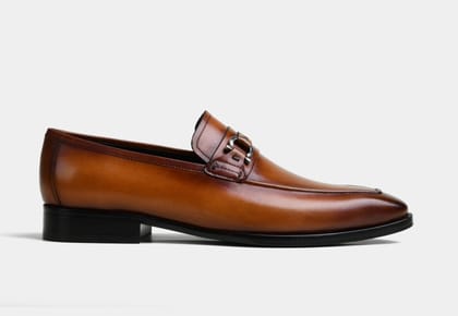 Arnaud | Men Tan Leather Loafers-EU 39/UK 5