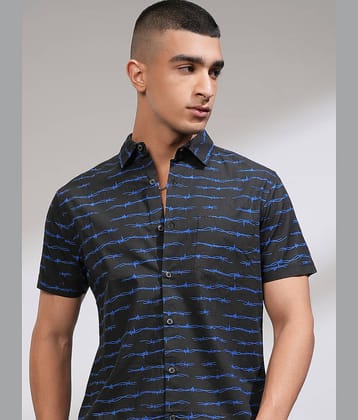 Highlander 100% Cotton Slim Fit Printed Half Sleeves Men's Casual Shirt - Multicolor ( Pack of 1 )