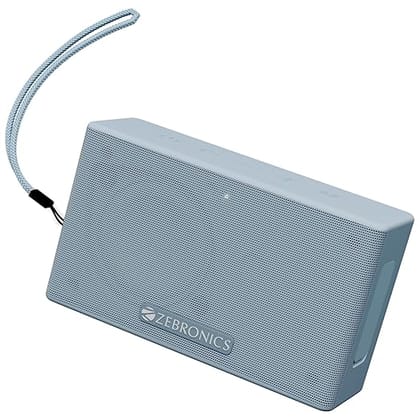 ZEBRONICS Sonic POD S, Portable Bluetooth Speaker, 8 Watts, Upto 7h Backup, Passive Radiator, Call Function, Bluetooth v5.3 | mSD | AUX, TWS, with Carry Loop (Blue)