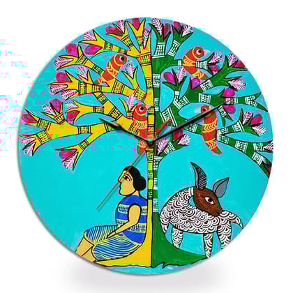 Gond Art on Round Clock DIY Kit by Penkraft