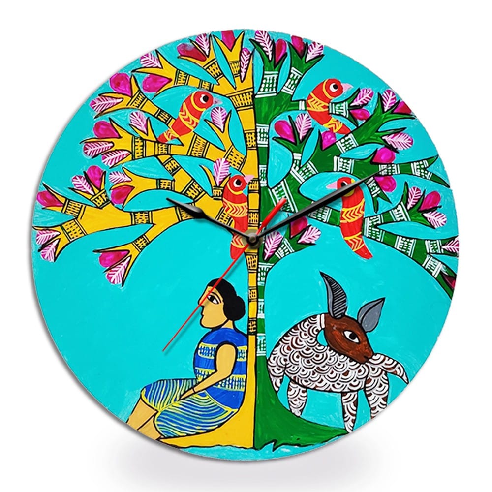 Gond Art on Round Clock DIY Kit by Penkraft