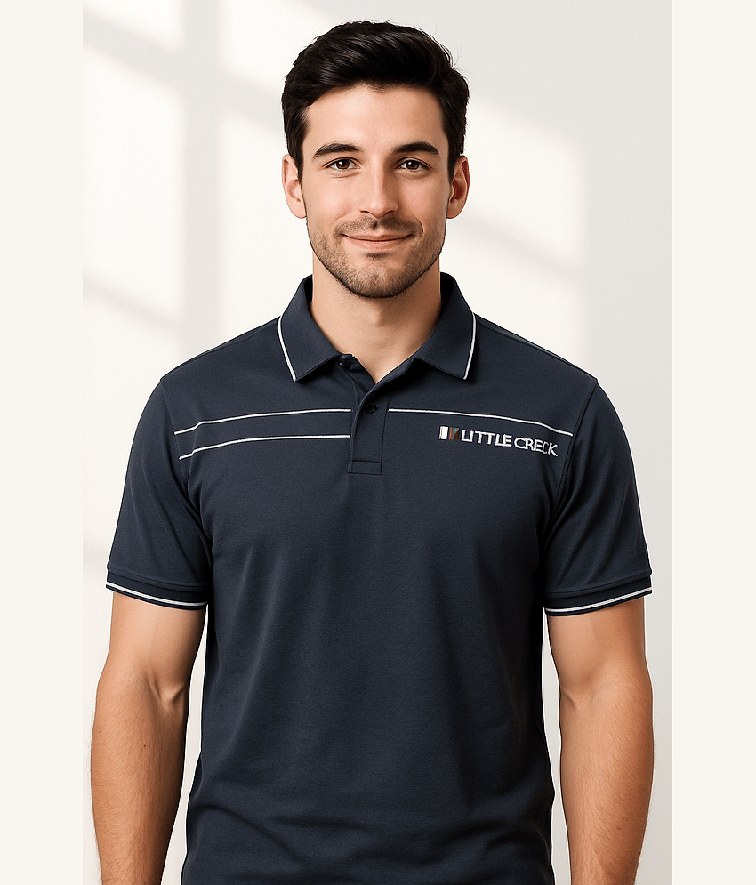 Dollar Men Cotton Regular Fit Printed Polo T Shirt ( Dark Grey )