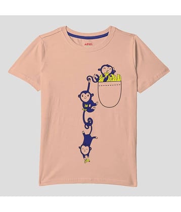 Ariel Pack of 1 Boys Cotton T-Shirt ( Beige )