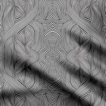 Greyscale Grid 01 Print Fabric-Cotton