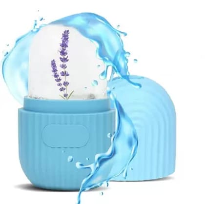 Elecsera 104 Silicone Facial Ice Globe Mold for Face Massage & De-Puffing Silicone Facial Ice Massager (Blue)