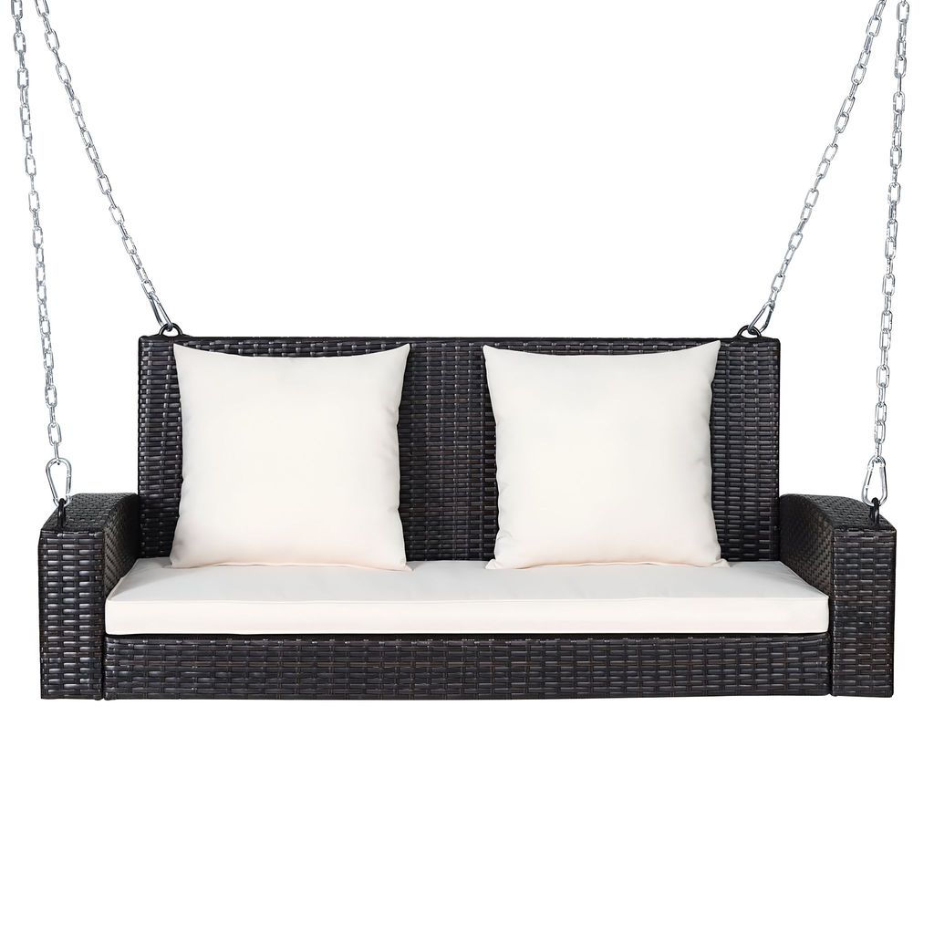 MJA FURNITURE Patio Outdoor Double Seater Swing Chair Without Stand for Balcony, Garden | Rattan & Wicker Hammock Jhula for Adults