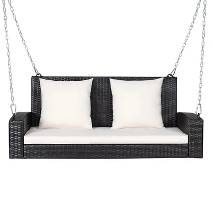 MJA FURNITURE Patio Outdoor Double Seater Swing Chair Without Stand for Balcony, Garden | Rattan & Wicker Hammock Jhula for Adults