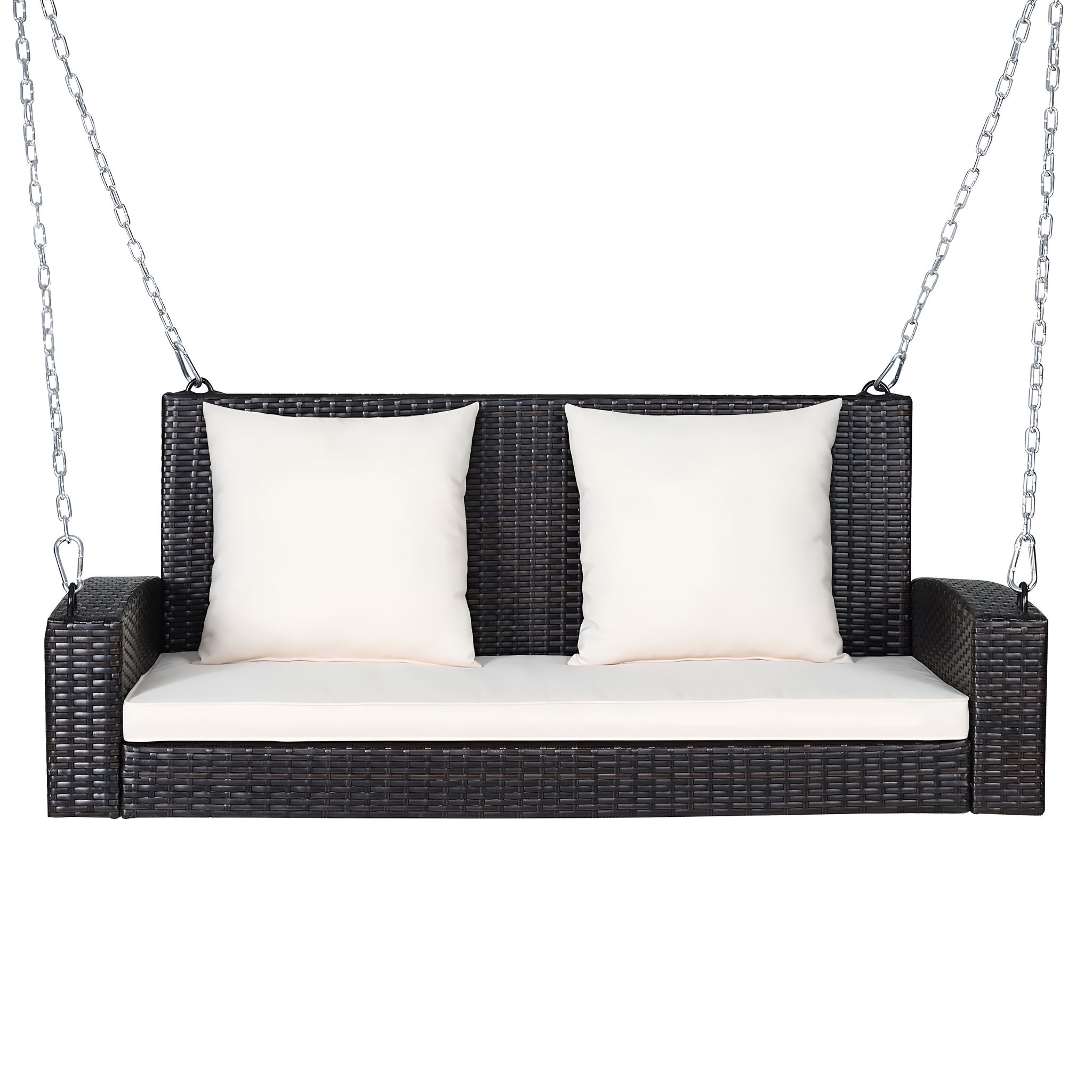 MJA FURNITURE Patio Outdoor Double Seater Swing Chair Without Stand for Balcony, Garden | Rattan & Wicker Hammock Jhula for Adults