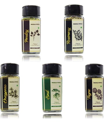 Masala Potli Herbs Combo Basil(25) Parsley(20) Oregano(40) Thyme(35) & Rosemary(25) 145 gm