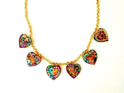 HEARTISTIC - HANDPAINTED HEARTS NECKLACE