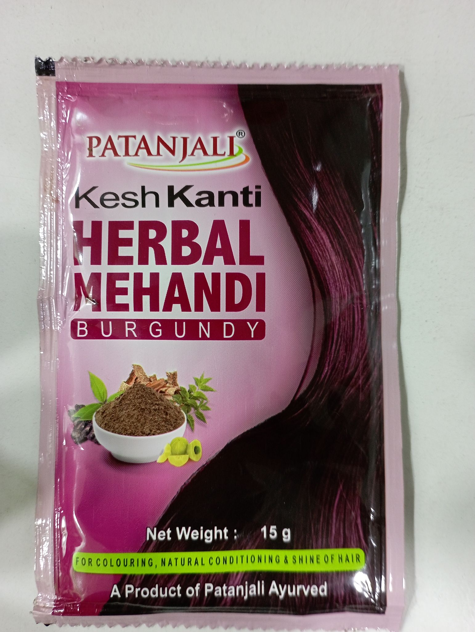 Patanjall Kesh kanti Herbal Mehandi Burgundy Net weight: 15 g 