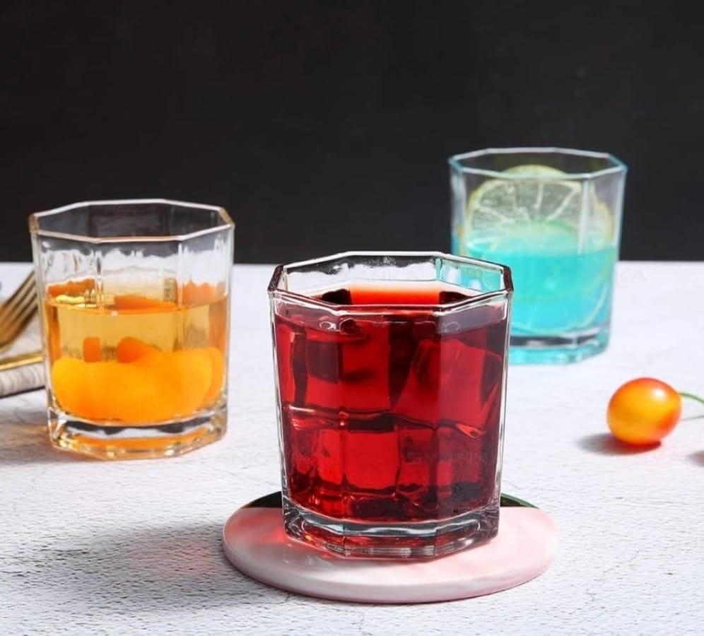 Hexa Whiskey Glass | 300 ML | Brandy Wine Glasses | Perfect Drinking for Bourbon, Whisky, Scotch, Cocktails, Vodka, Rum |