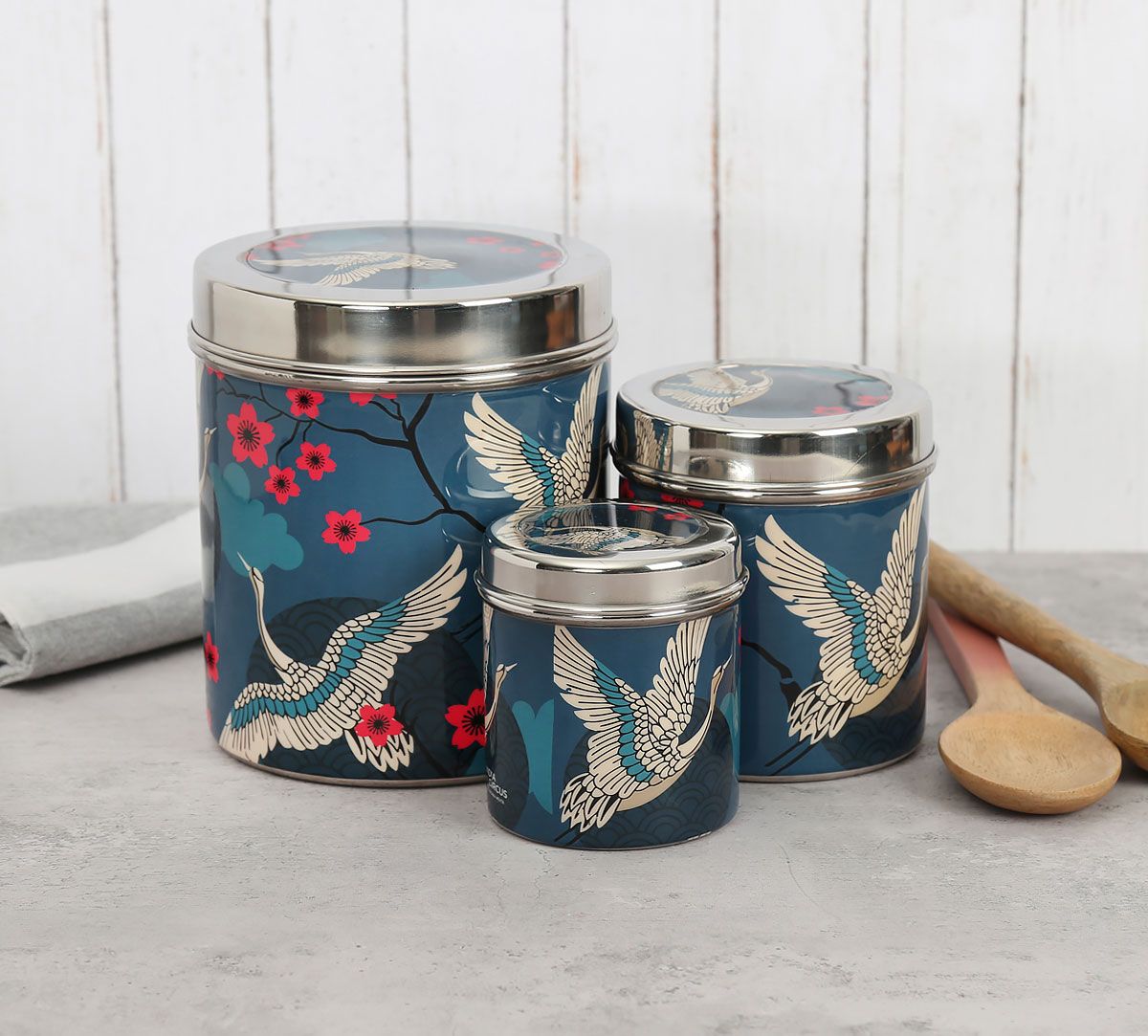 India Circus Aerial Moments Steel Container Set Of 3