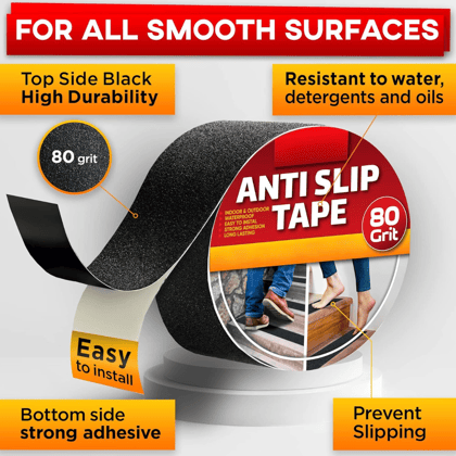Anti Slip Adhesive Tape For Slippery Floors, Staircase (5 Meter * 2 inch)-Pack of 1 @ ₹599