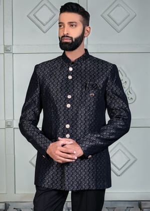 Black Designer Jodhpuri Suit for Mens-S