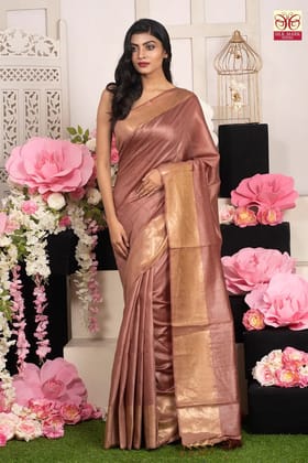Handwoven Tussar Muga Silk Saree