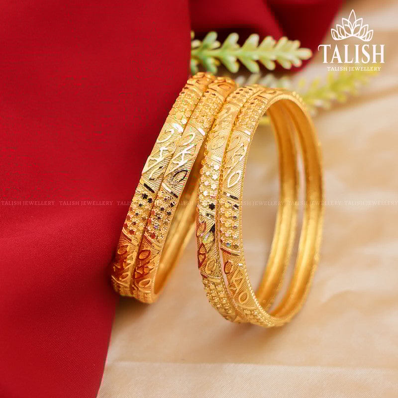 Elegant Gold Plated Bangles Set for Women-2'4"