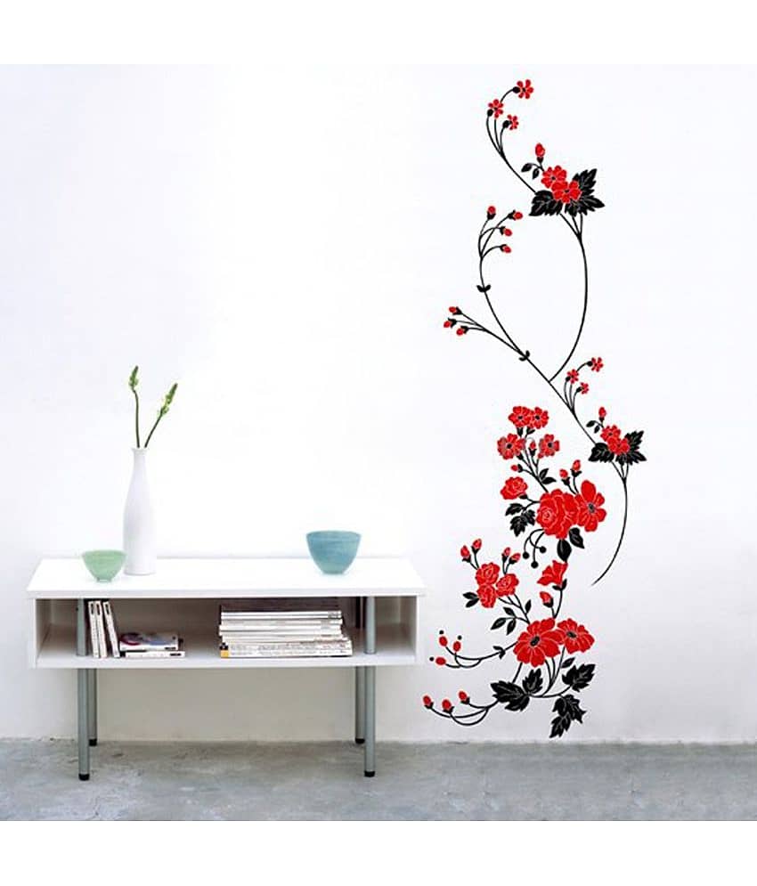 Decor Villa Harmony Flower PVC Vinyl Multicolour Wall Stickers